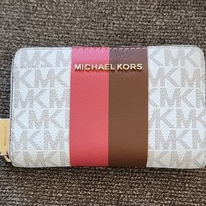 Michael Kors Wallet White Gray Pink Brown🌺